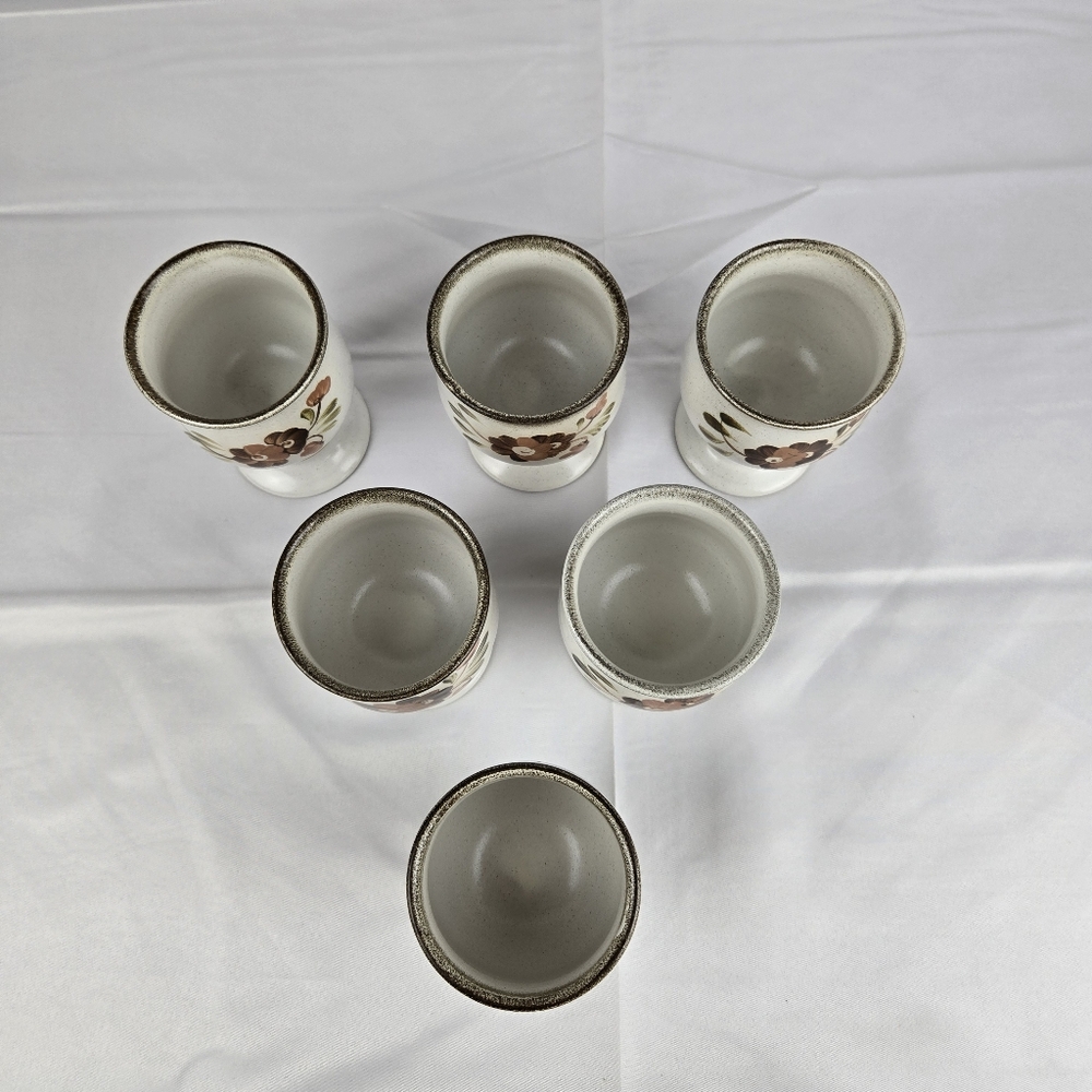 Vintage Denby Langley Serenade Stoneware Goblet Set of 6 Vtg Goblets - Picture 3 of 12